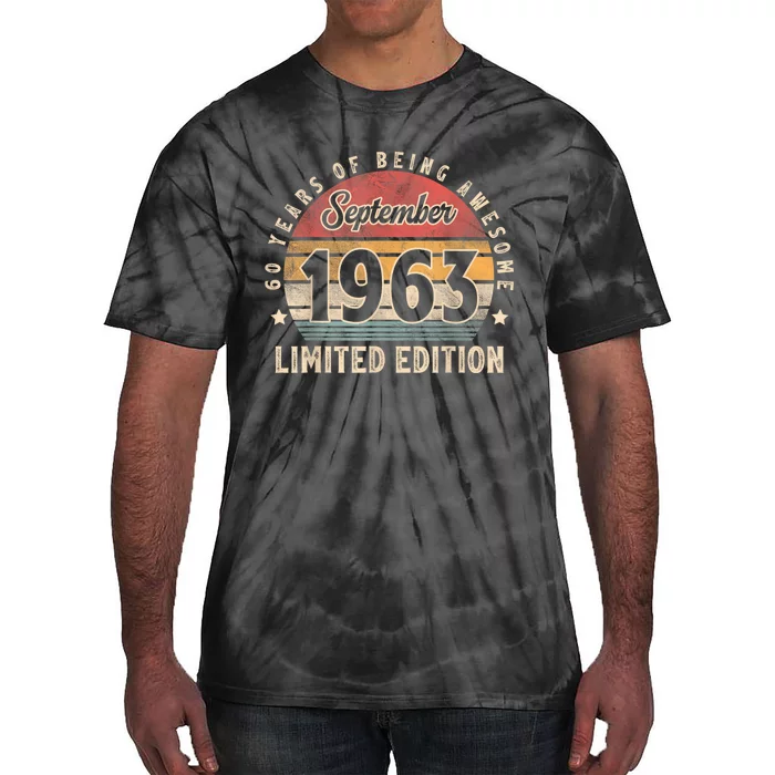 September 1963 60 Year Old Gifts For Man Woman 60th Birthday Tie-Dye T-Shirt