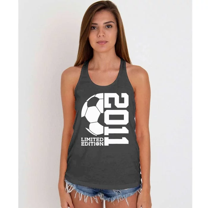 Soccer 12th Birthday Football Women's Knotted Racerback Tank