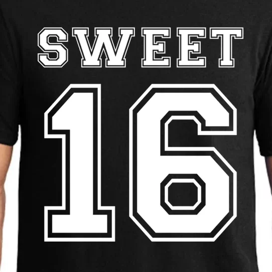 Sweet 16 Birthday Party Teen Football Jersey Graphic Gift Pajama Set