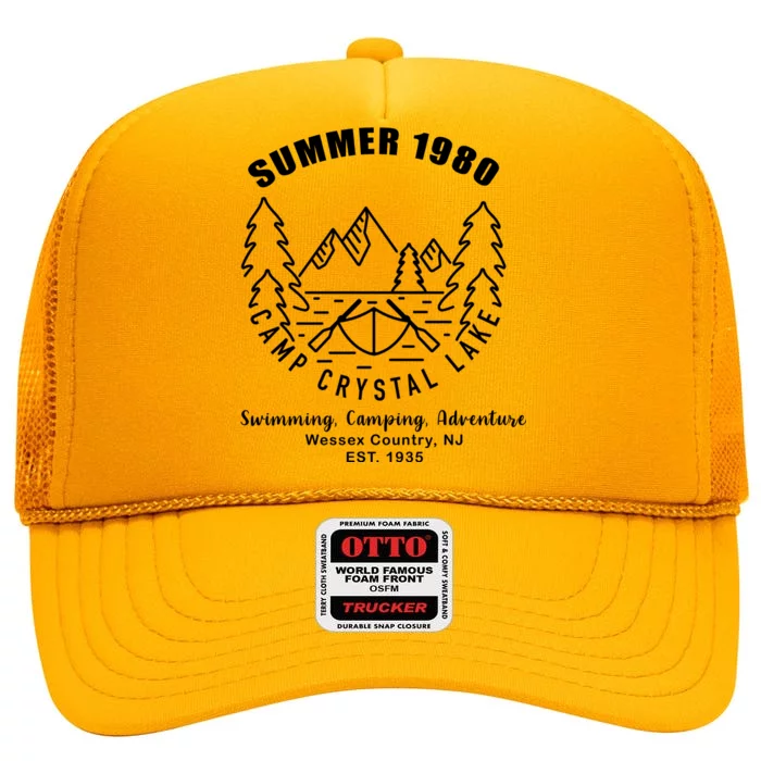 Summer 1980 Camp Crystal Lake High Crown Mesh Trucker Hat