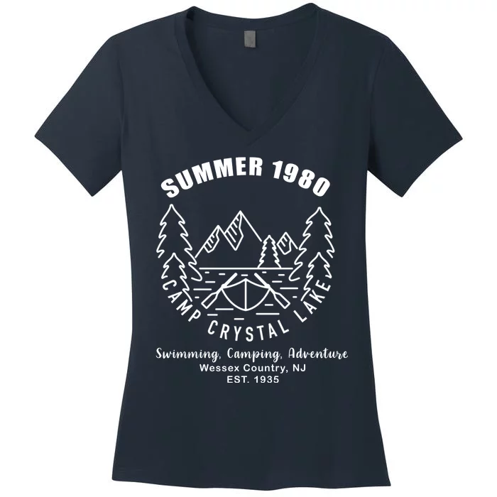 Summer 1980 Camp Crystal Lake Women's V-Neck T-Shirt