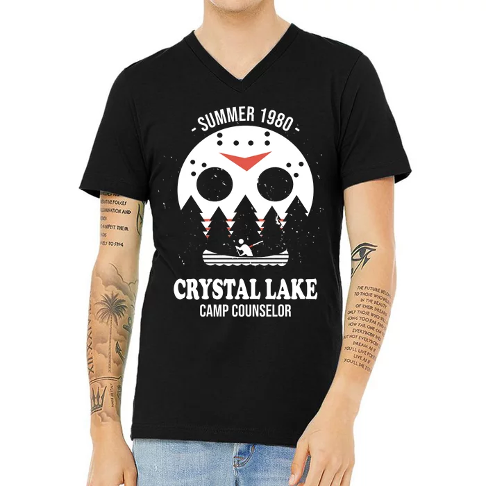 Summer 1980 Crystal Lake Camp Counselor V-Neck T-Shirt