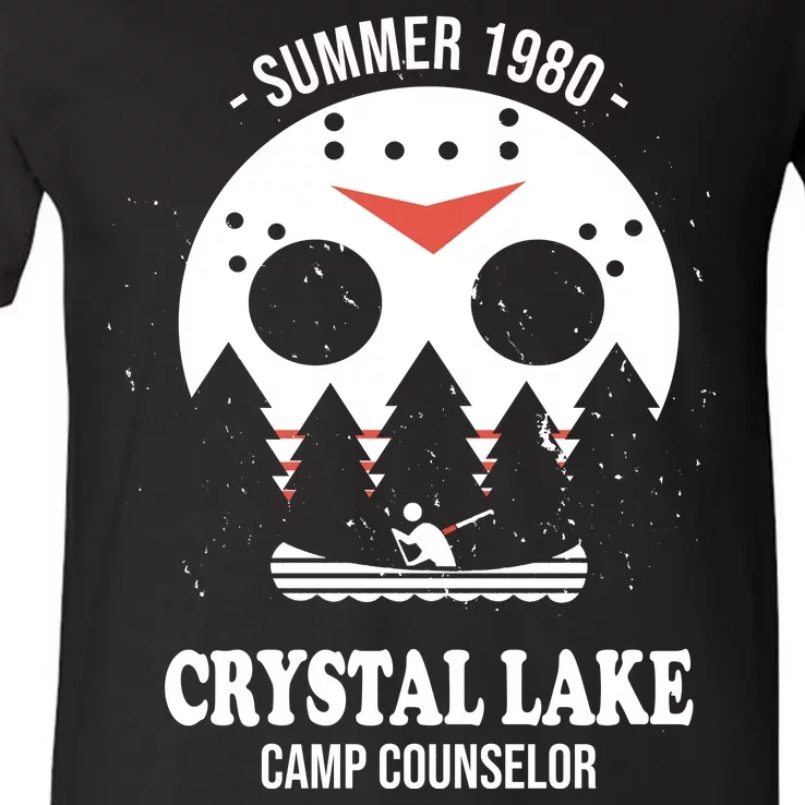 Summer 1980 Crystal Lake Camp Counselor V-Neck T-Shirt