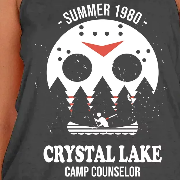 Summer 1980 Crystal Lake Camp Counselor Women's Knotted Racerback Tank