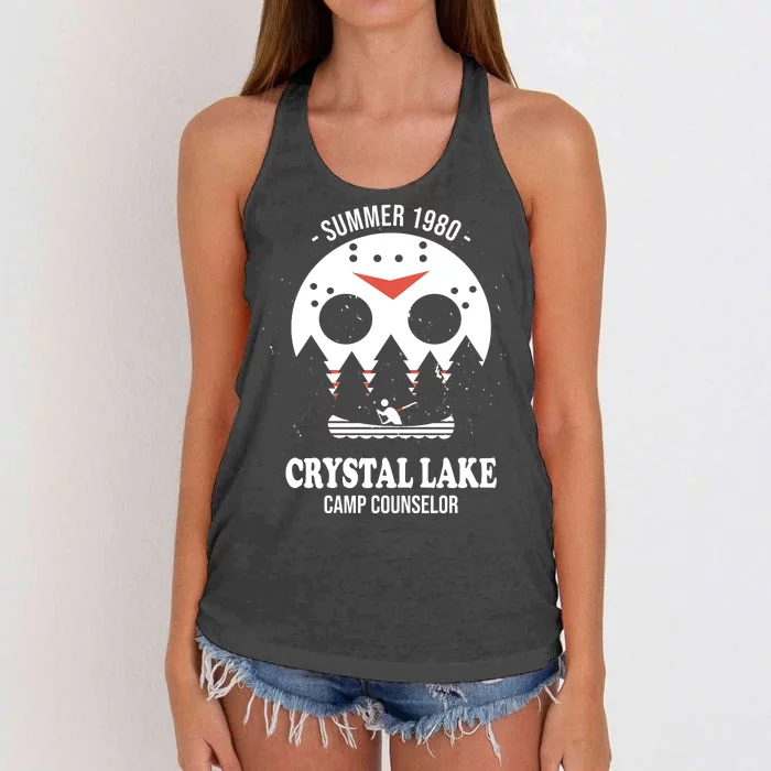 Summer 1980 Crystal Lake Camp Counselor Women's Knotted Racerback Tank