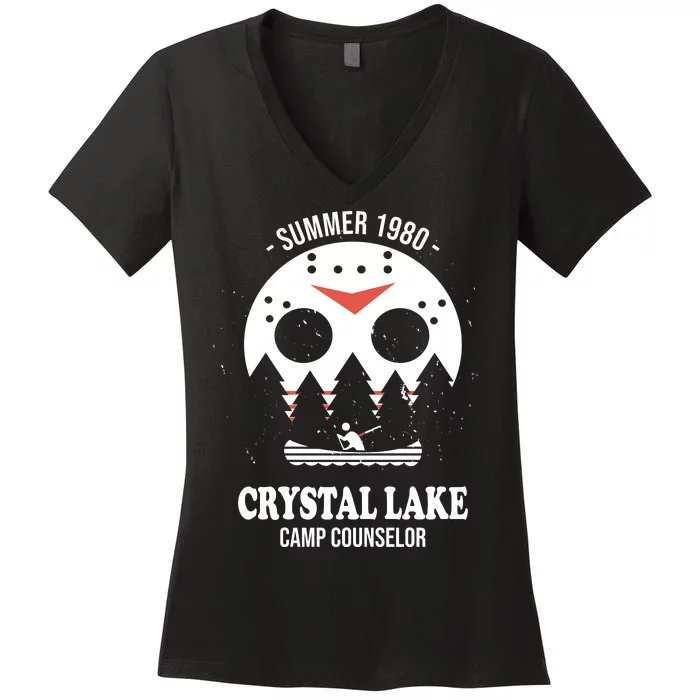 Summer 1980 Crystal Lake Camp Counselor Women's V-Neck T-Shirt