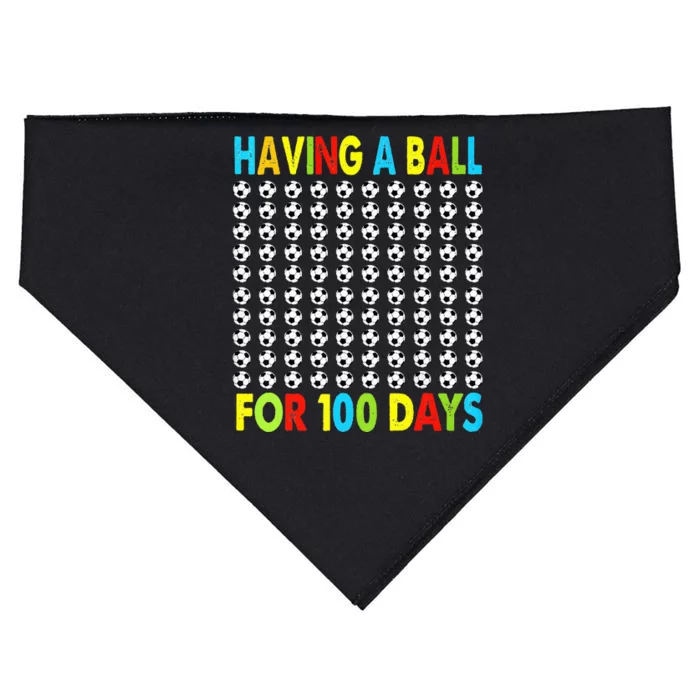 Soccer 100th Day Of School For 100 Days USA-Made Doggie Bandana