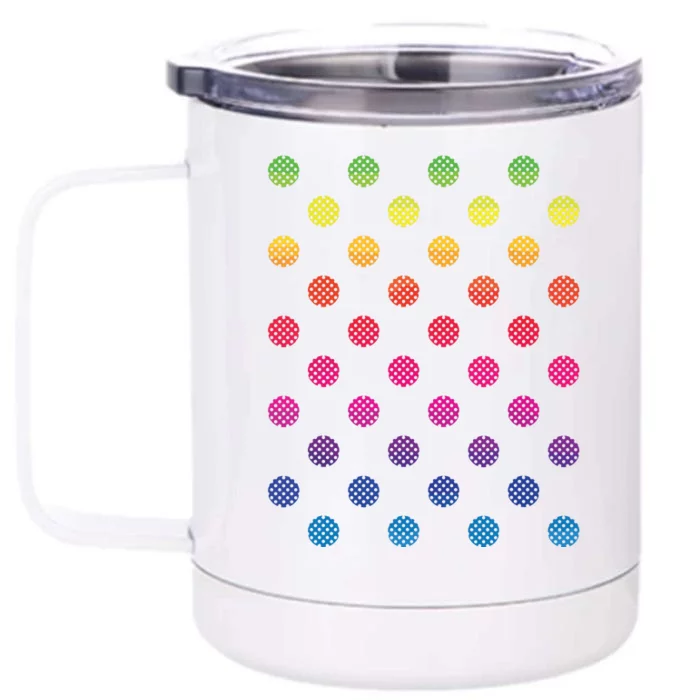 September 15th Dot Day Multicolor Rainbow Polka Dot Front & Back 12oz Stainless Steel Tumbler Cup