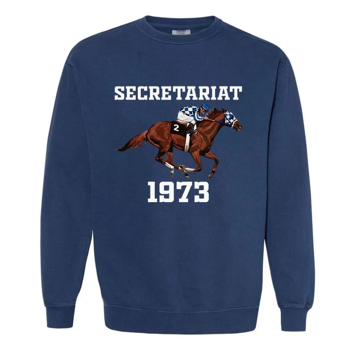 Secretariat 1973 Derby Horse Racing Garment-Dyed Sweatshirt