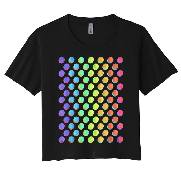 September 15th Dot Day Multicolor Rainbow Polka Dot Women's Crop Top Tee