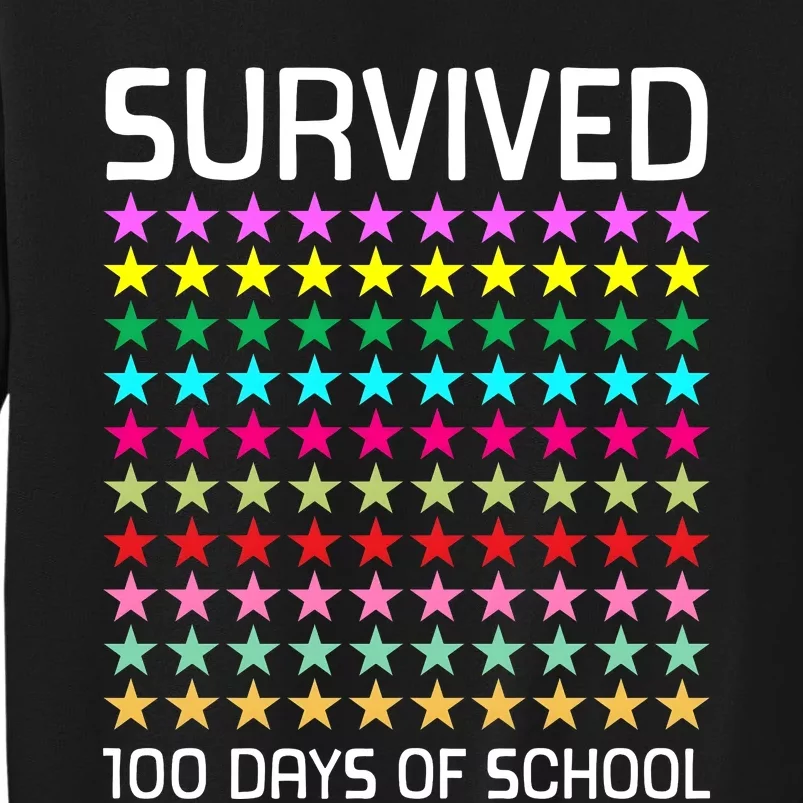 Survived 100 Days Of School Funny Stars Sweatshirt