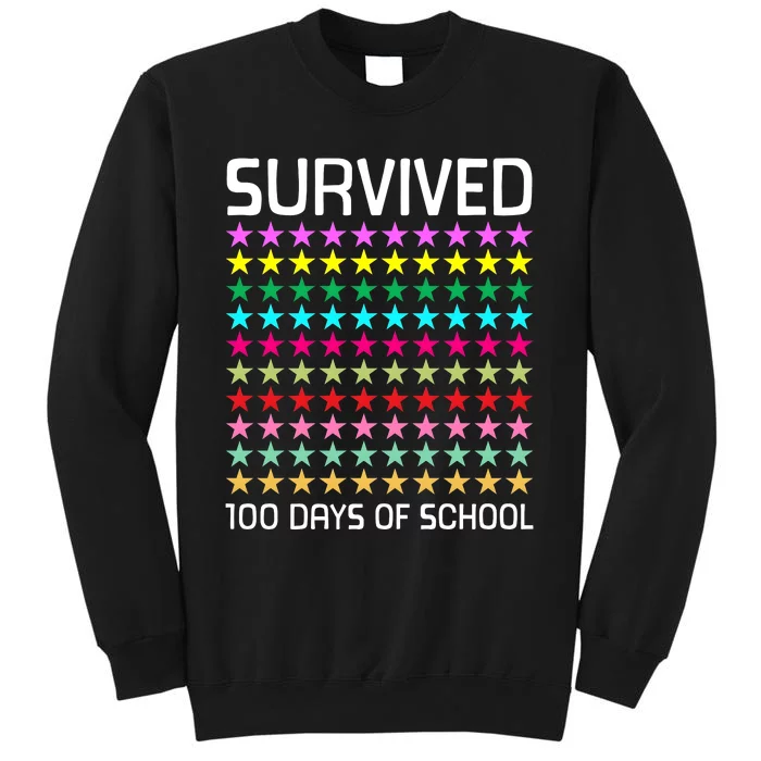 Survived 100 Days Of School Funny Stars Sweatshirt