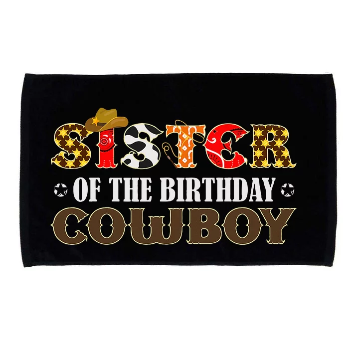 Sister 1st First Birthday Cowboy Western Rodeo Matching Microfiber Hand Towel