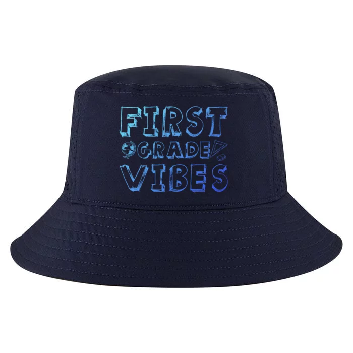 School 1St Grade Gift Back To School First Grade Vibes Cool Gift Cool Comfort Performance Bucket Hat