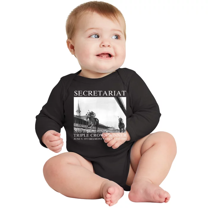 Secretariat 1973 Horse Racing Baby Long Sleeve Bodysuit