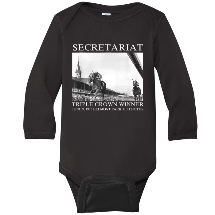 Secretariat 1973 Horse Racing Baby Long Sleeve Bodysuit