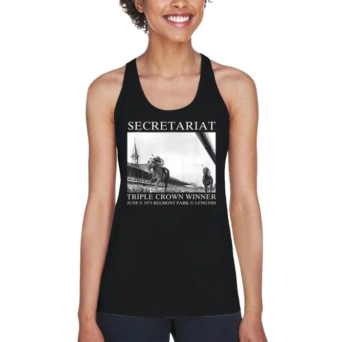 Secretariat 1973 Horse Racing Women's Racerback Tank