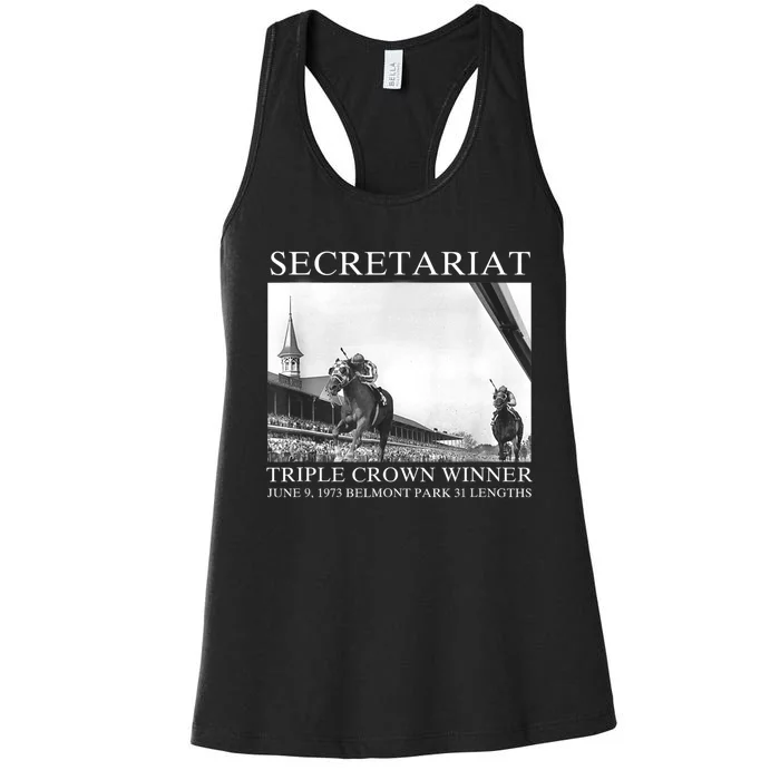 Secretariat 1973 Horse Racing Women's Racerback Tank