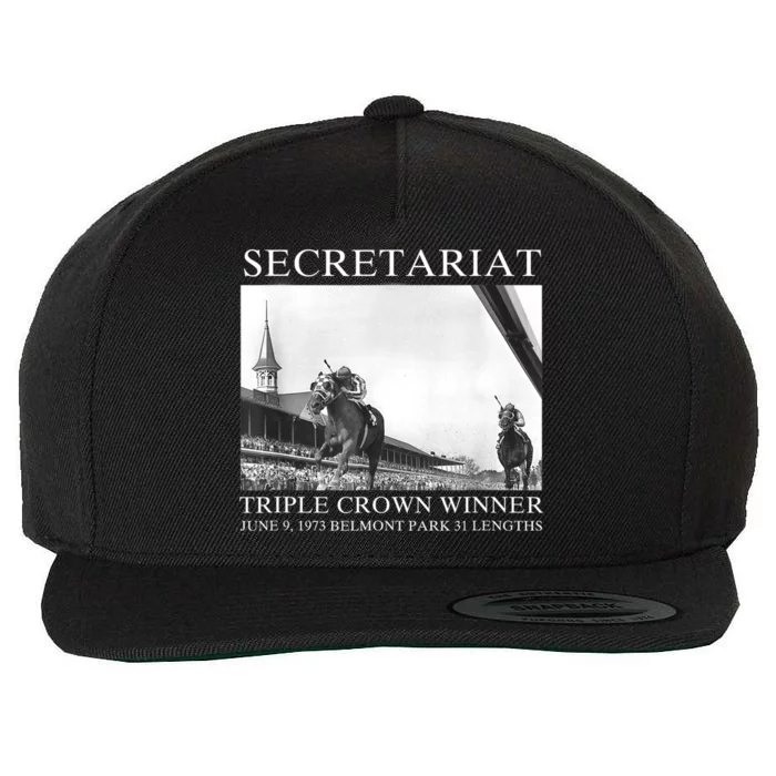 Secretariat 1973 Horse Racing Wool Snapback Cap