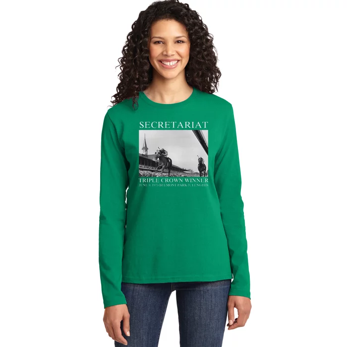 Secretariat 1973 Horse Racing Ladies Long Sleeve Shirt