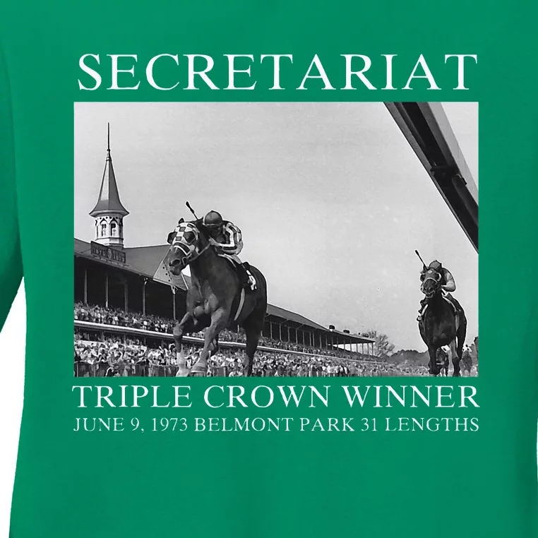 Secretariat 1973 Horse Racing Ladies Long Sleeve Shirt