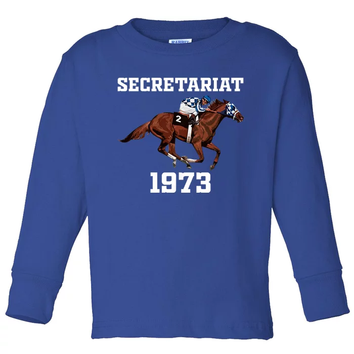 Secretariat 1973 Horse Racing Toddler Long Sleeve Shirt