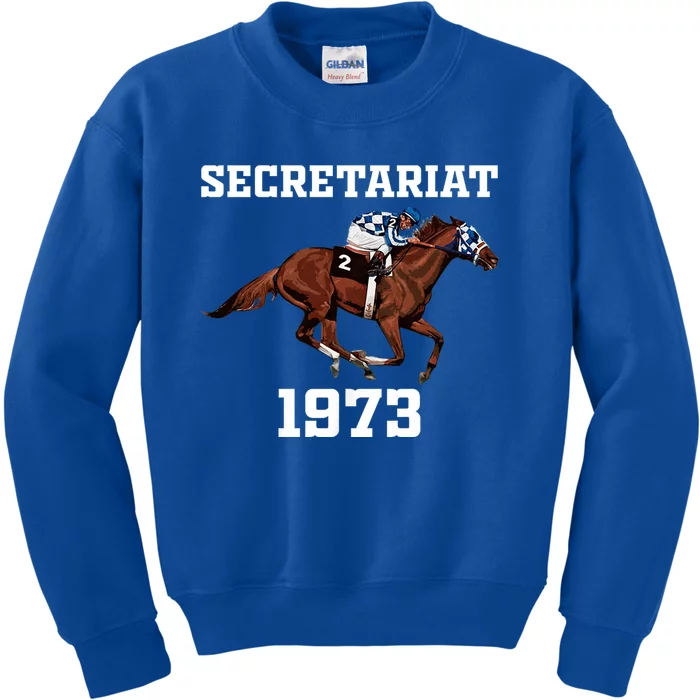 Secretariat 1973 Horse Racing Kids Sweatshirt