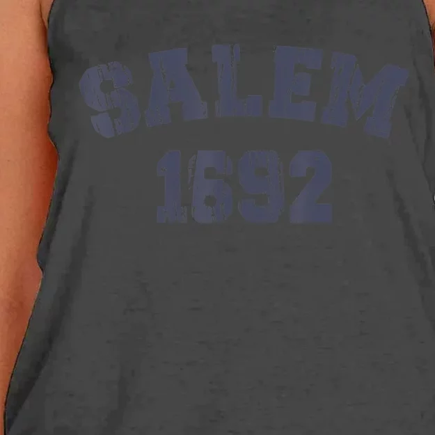 Salem 1692 Halloween Witch Retro Women's Knotted Racerback Tank