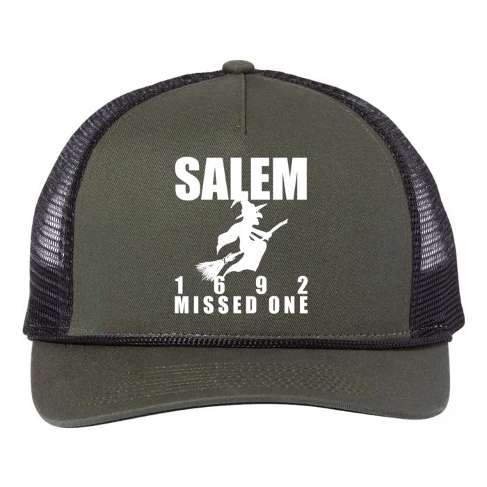 Salem 1692 Missed One Funny Halloween Witch Lover Occult Gift Retro Rope Trucker Hat Cap