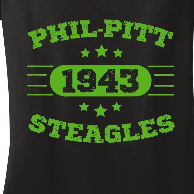 Steagles 1943 Philpitt Steagles Logo Football Fans Steagles Women's V-Neck T-Shirt