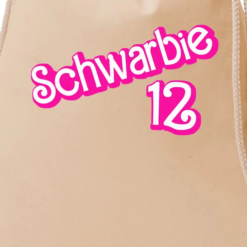 Schwarbie 12 Pink Drawstring Bag