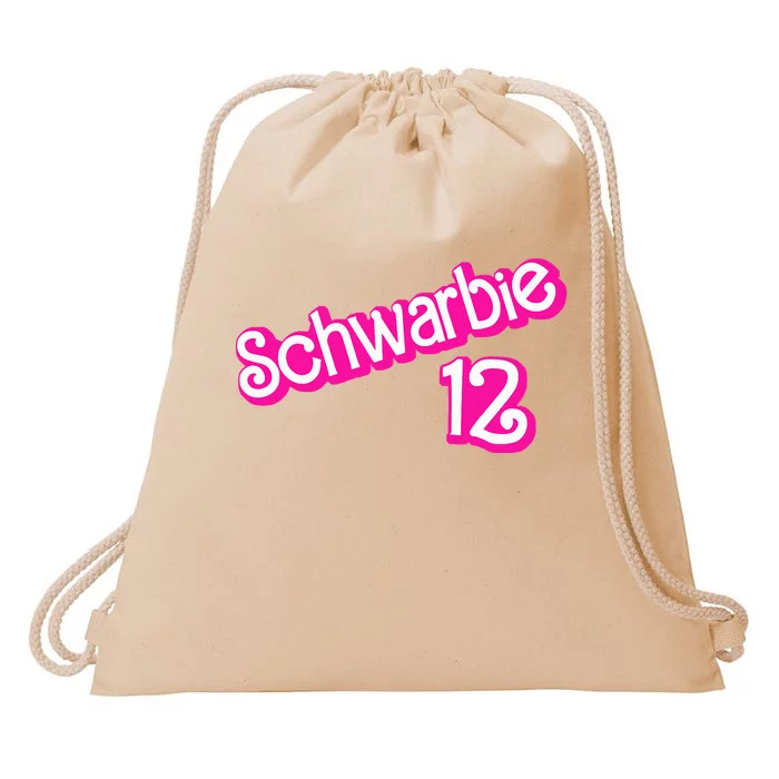 Schwarbie 12 Pink Drawstring Bag