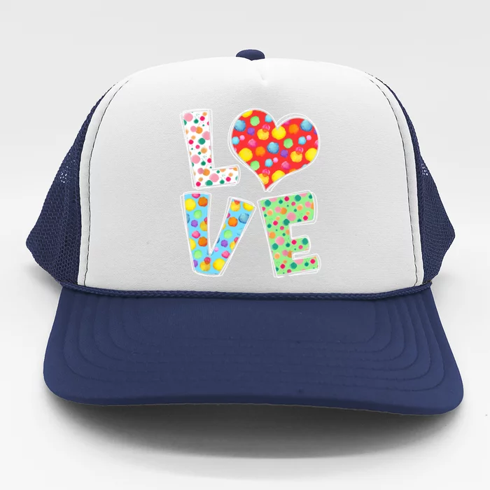 September 15th Polka Dot Love Heart International Dot Day Trucker Hat