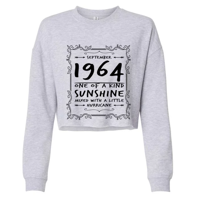 September 1964 Sunshine Mixed With A Little Hurricane Funny Gift Cropped Pullover Crew