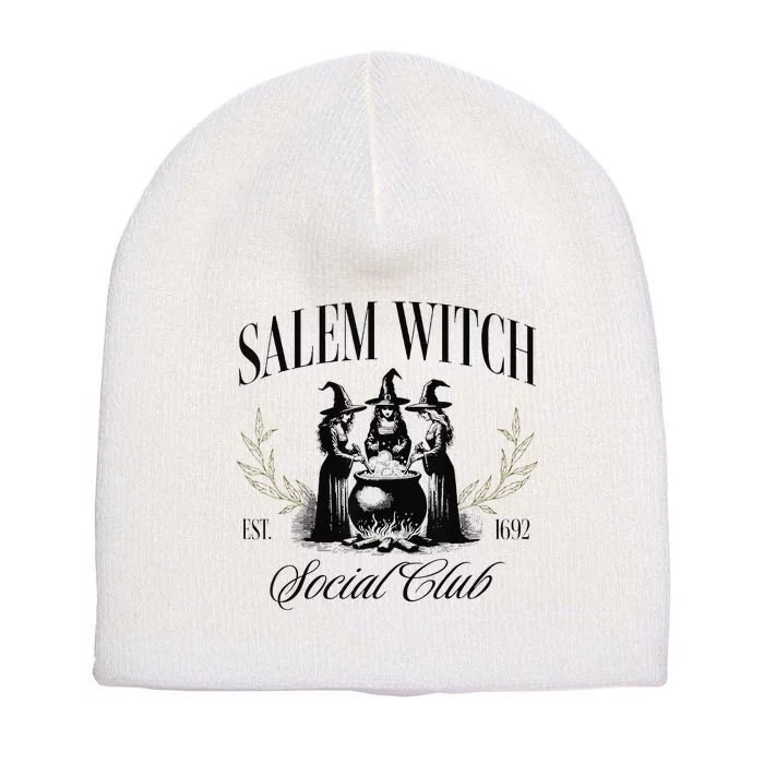 Salem 1692 Social Club Witch Halloween Witchy Women Short Acrylic Beanie