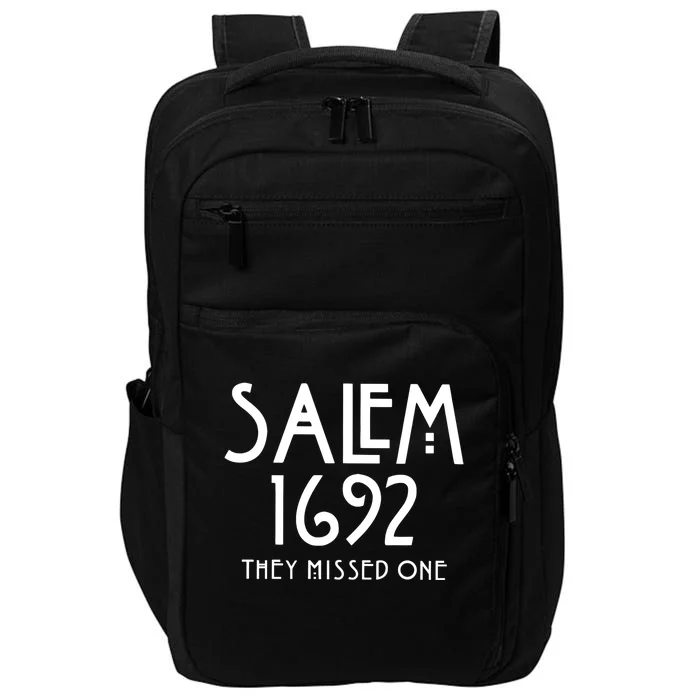 Salem 1692 They Missed One Funny Halloween Witch Impact Tech Backpack