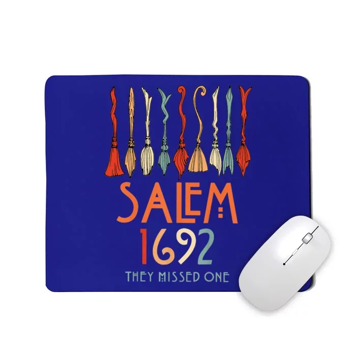 Salem 1692 They Missed One Salem Witchs Broom Halloween Gift Mousepad