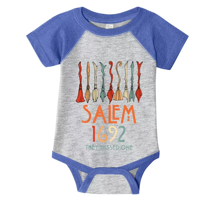 Salem 1692 They Missed One Salem Witchs Broom Halloween Gift Infant Baby Jersey Bodysuit