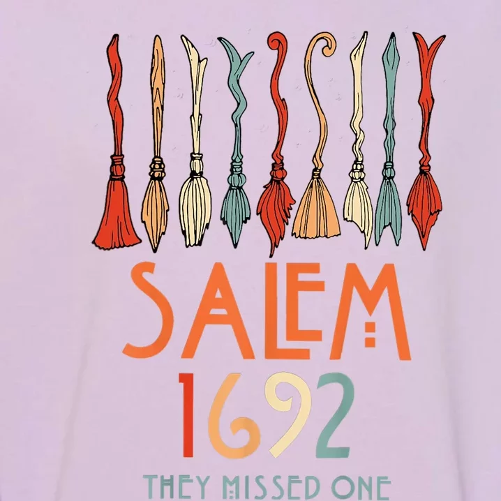 Salem 1692 They Missed One Salem Witchs Broom Halloween Gift Garment-Dyed Sweatshirt