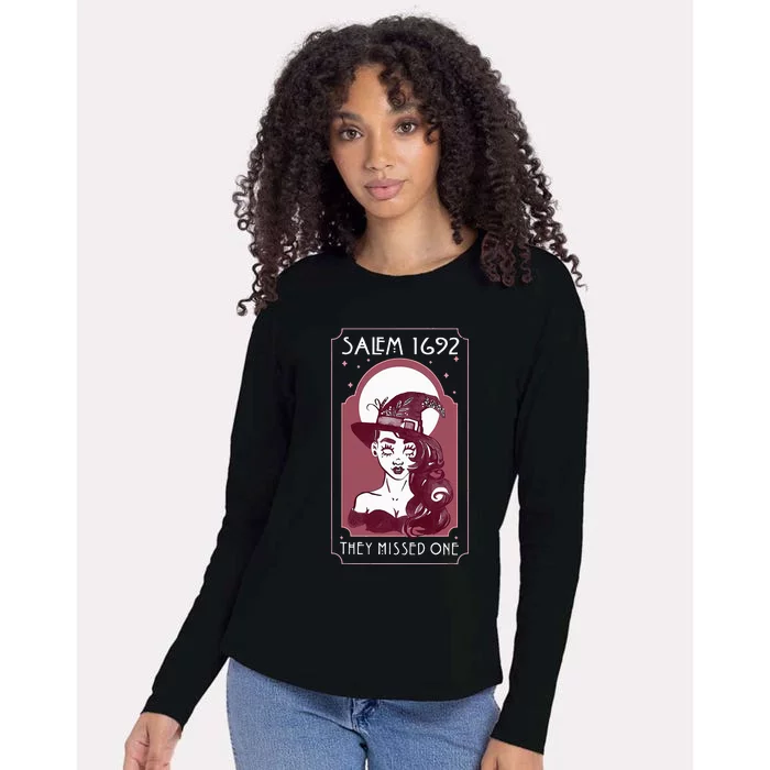 Salem 1692 They Missed One Salem Witch Halloween Womens Cotton Relaxed Long Sleeve T-Shirt