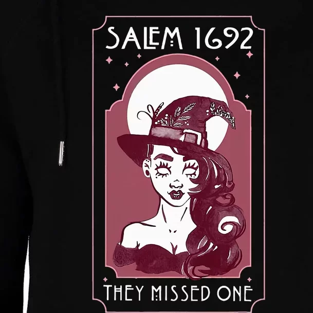 Salem 1692 They Missed One Salem Witch Halloween Womens Funnel Neck Pullover Hood