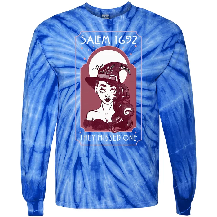 Salem 1692 They Missed One Salem Witch Halloween Tie-Dye Long Sleeve Shirt