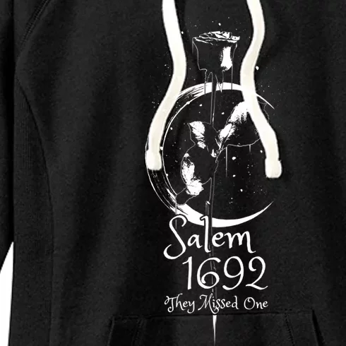 Salem 1692 They Missed One Wicca Witch Trials Moon Rose Cute Gift Women's Fleece Hoodie