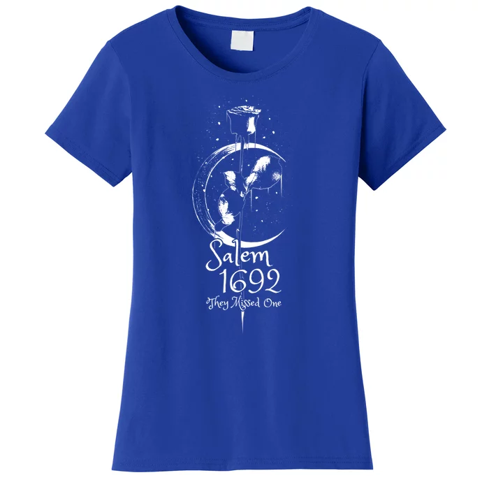 Salem 1692 They Missed One Wicca Witch Trials Moon Rose Cute Gift Women's T-Shirt