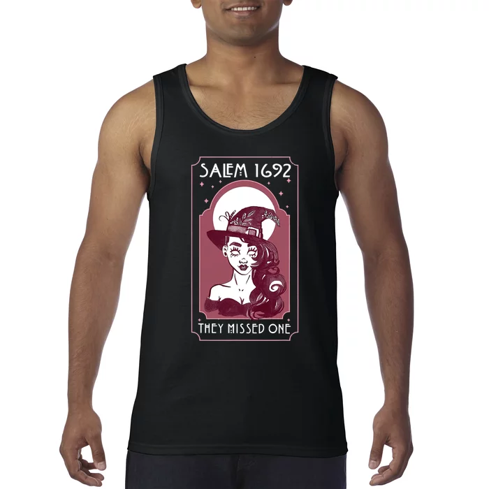 Salem 1692 They Missed One Salem Witch Halloween Tank Top