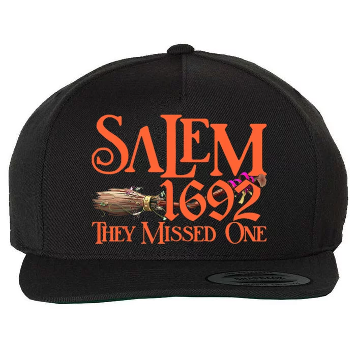 Salem 1692 They Missed One Funny Witch Salem Men Women Wool Snapback Cap