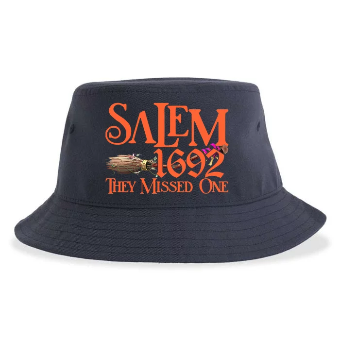 Salem 1692 They Missed One Funny Witch Salem Men Women Sustainable Bucket Hat