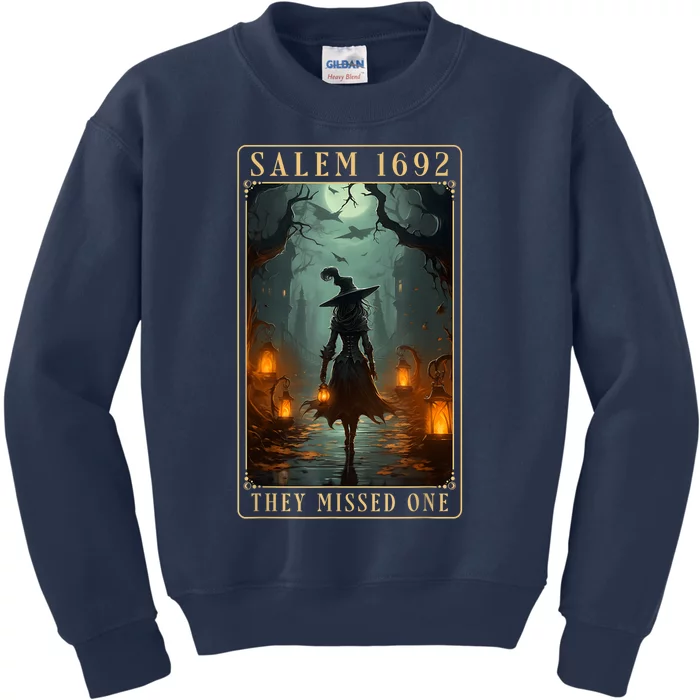 Salem 1692 They Missed One Halloween Witch Trials Kids Sweatshirt