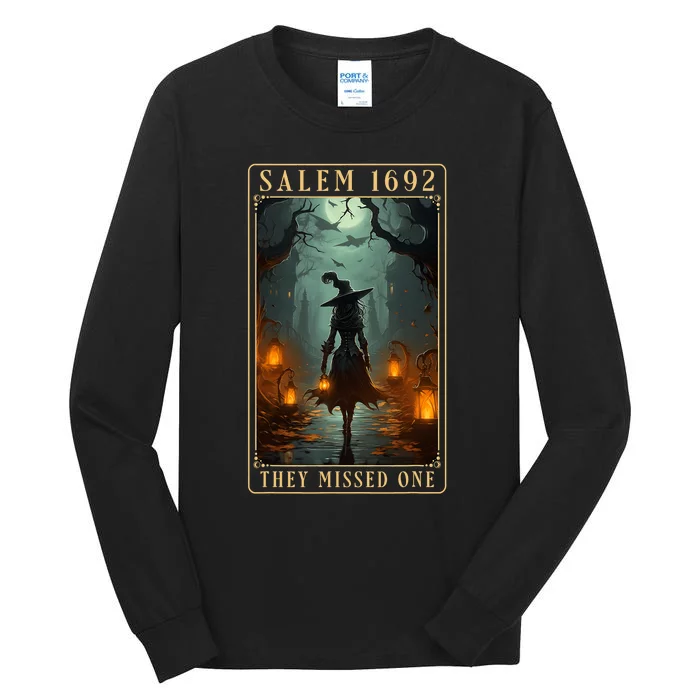 Salem 1692 They Missed One Halloween Witch Trials Women Tall Long Sleeve T-Shirt