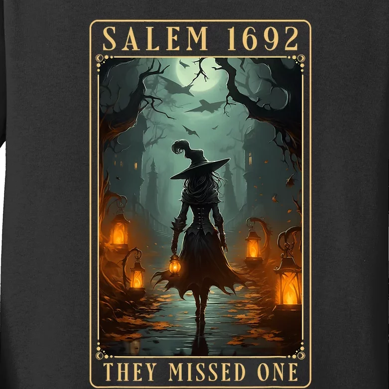 Salem 1692 They Missed One Halloween Witch Trials Women Kids Long Sleeve Shirt